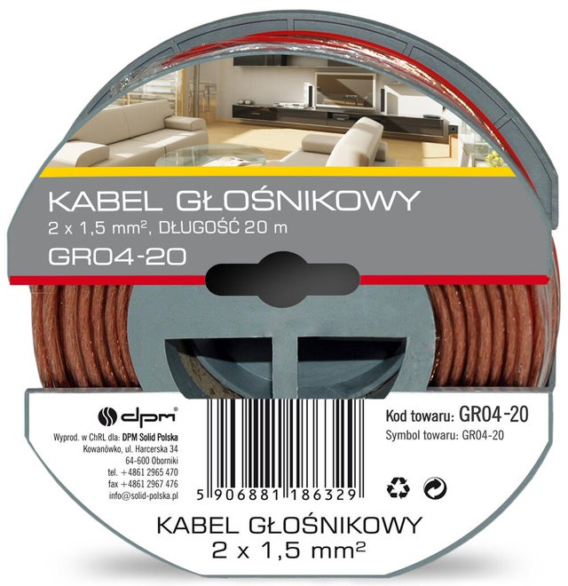 Przewód głośnikowy 2x1,5mm2 20m