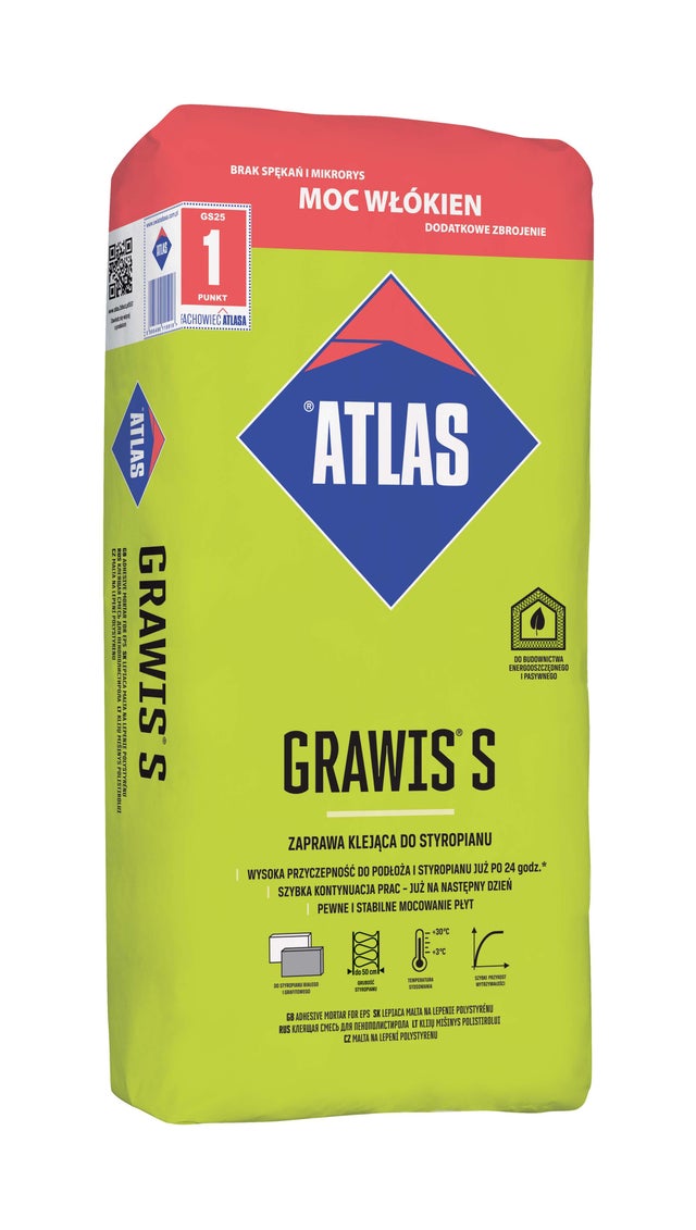 Zaprawa klejąca do styropianu Atlas Grawis S 25 kg