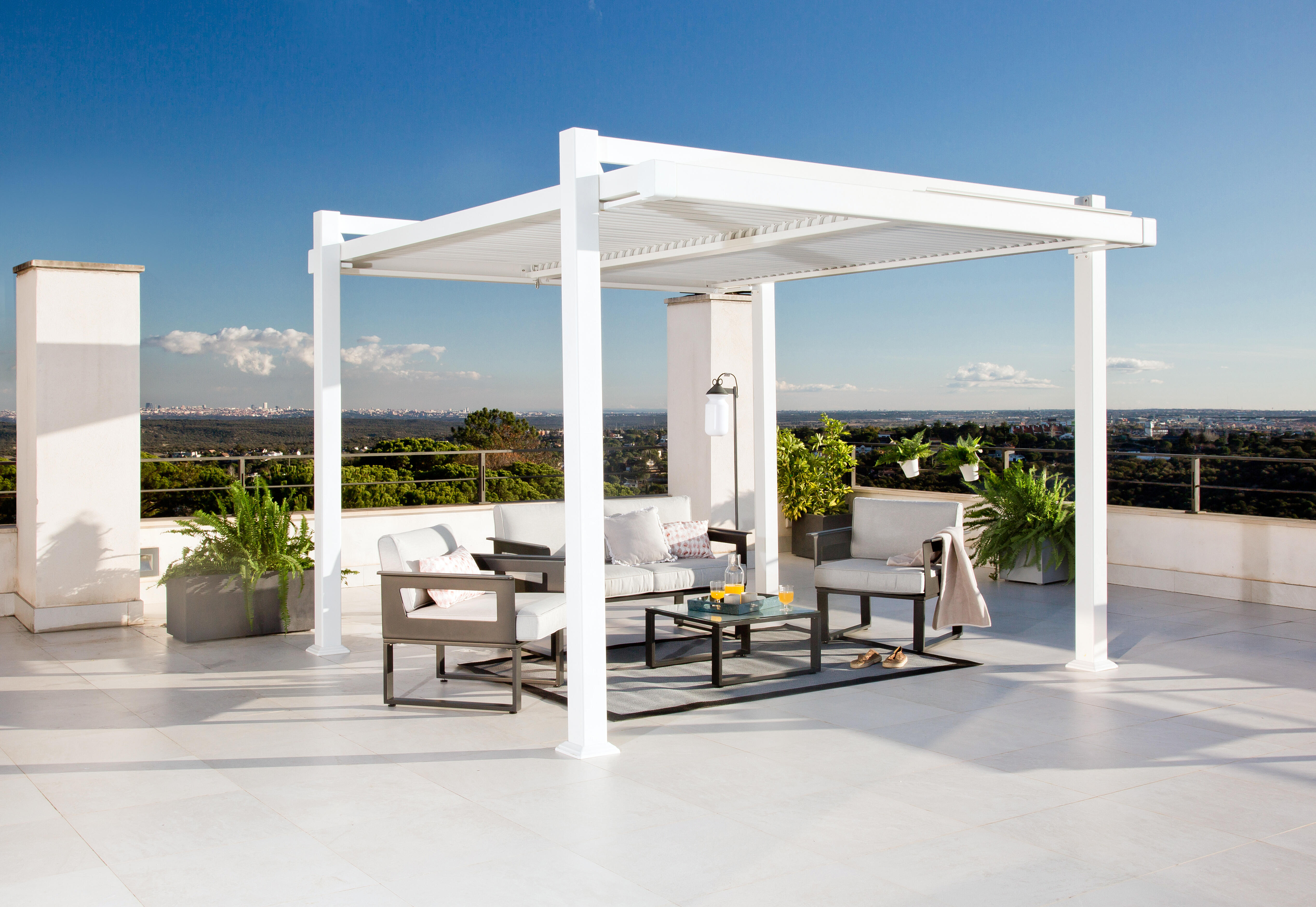 Pergola in alluminio bianca 3 x 3.5 m - Persea NATERIAL - 14