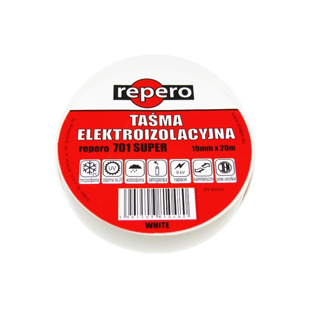 Taśma elektroizolacyjna Repero 701 19mm/20m mrozoodporna biała