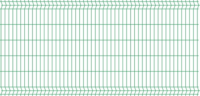 Panel ogrodzeniowy 3D zielony, 123x250 cm, oczko 50x200 mm, drut 4 mm