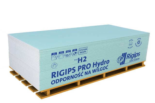 Płyta gipsowo-kartonowa impregnowana Rigips PRO Hydro 1200x2600x12,5 mm GKBI typ H2