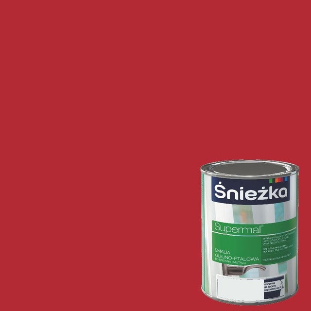 Emalia olejno-ftalowa Śnieżka Supermal czerwony 0,8l