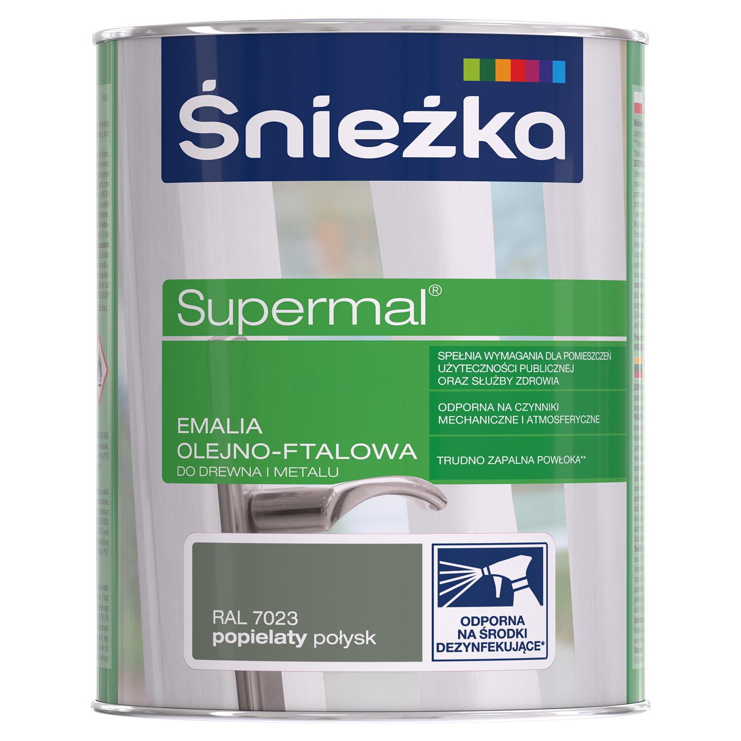 Emalia olejno-ftalowa Śnieżka Supermal popielaty 0,8l - 2