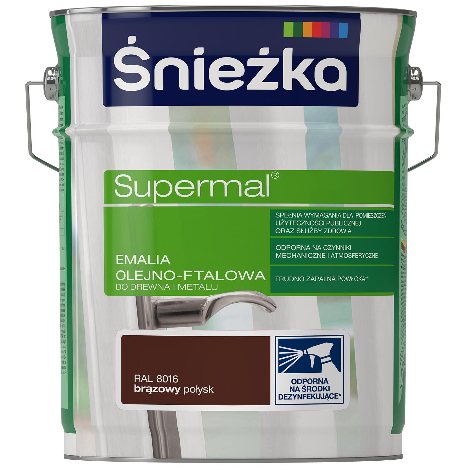 Emalia olejno-ftalowa Śnieżka Supermal brąz 5l - 2