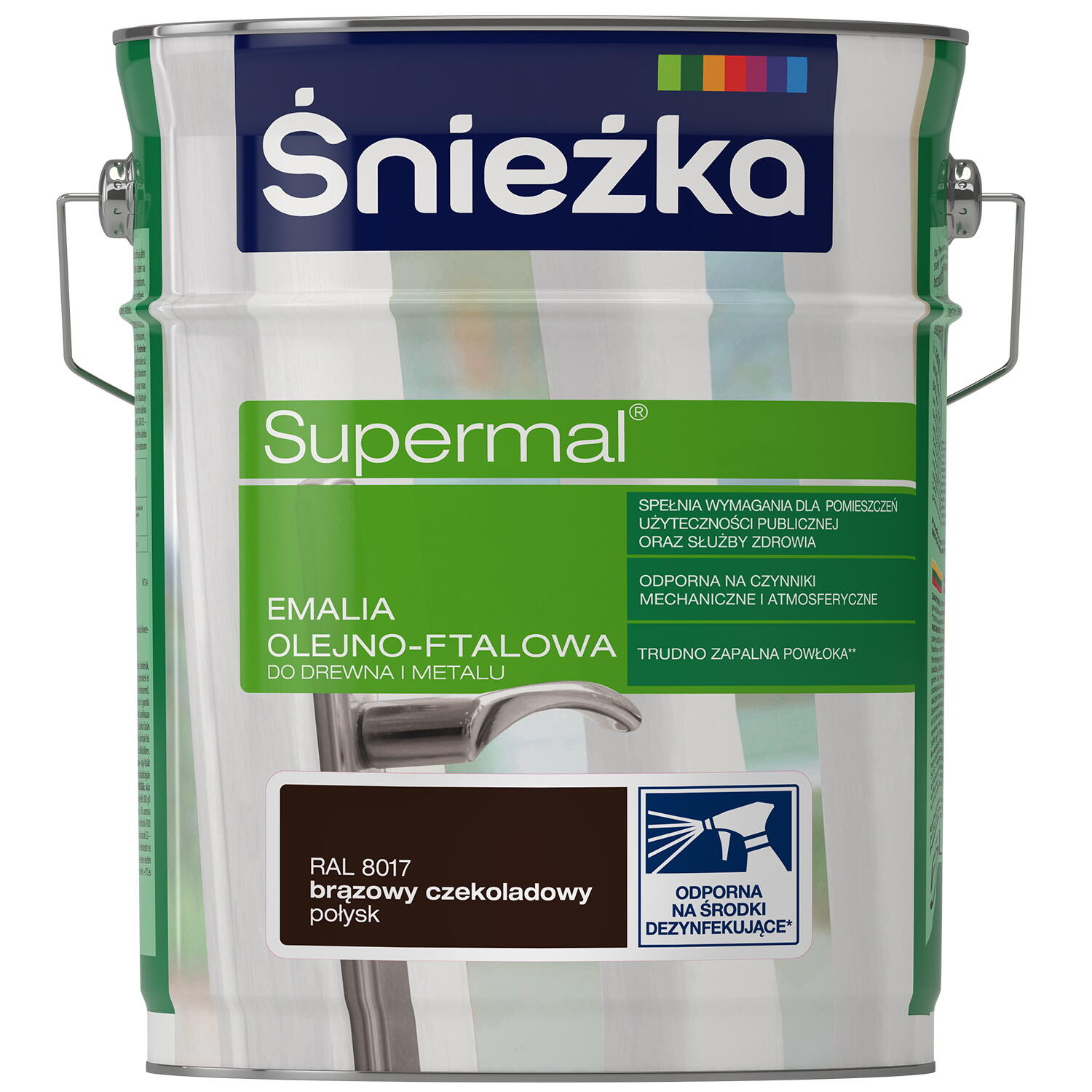Emalia olejno-ftalowa Śnieżka Supermal brąz czekoladowy 5l - 2