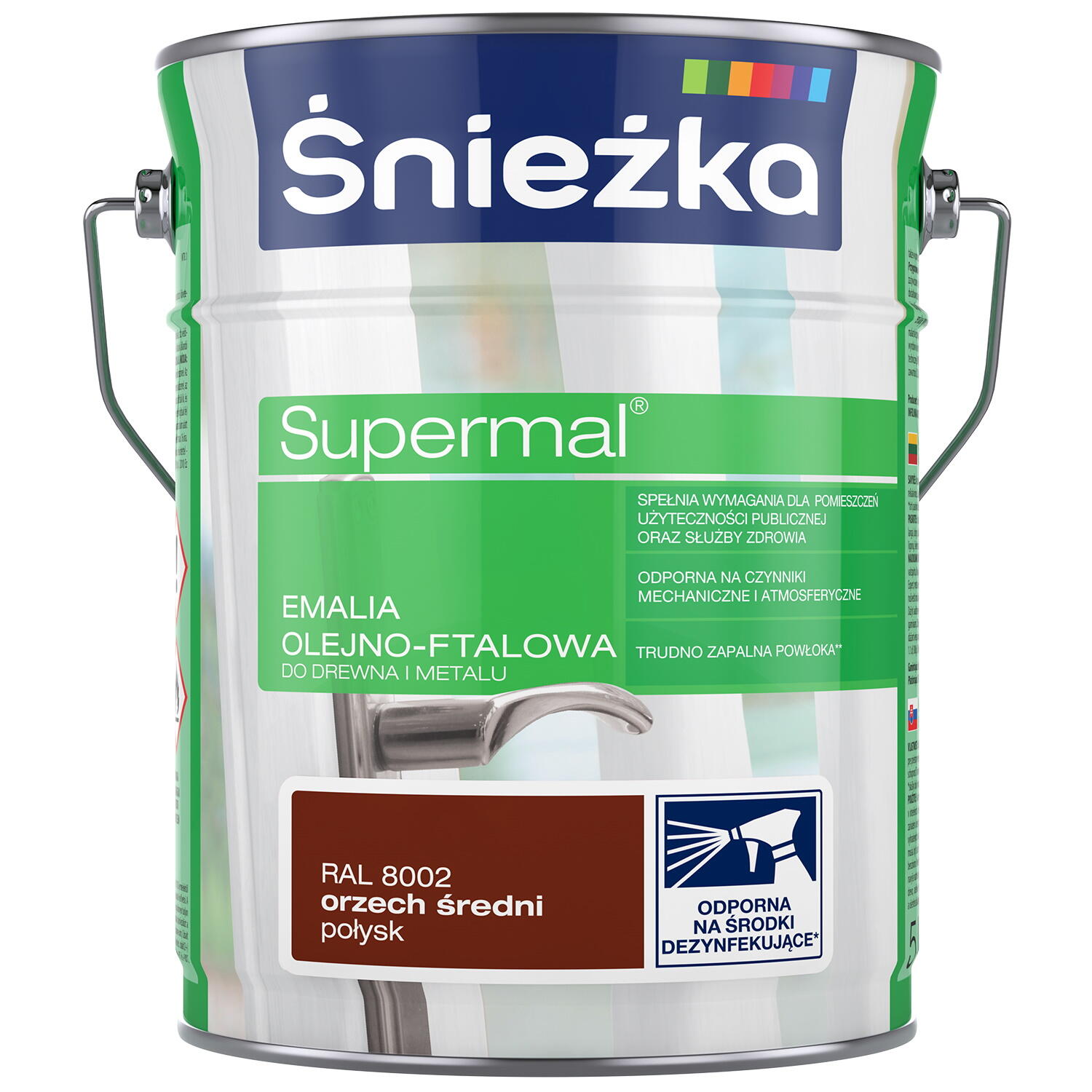 Emalia olejno-ftalowa Śnieżka Supermal orzech średni 5l - 2