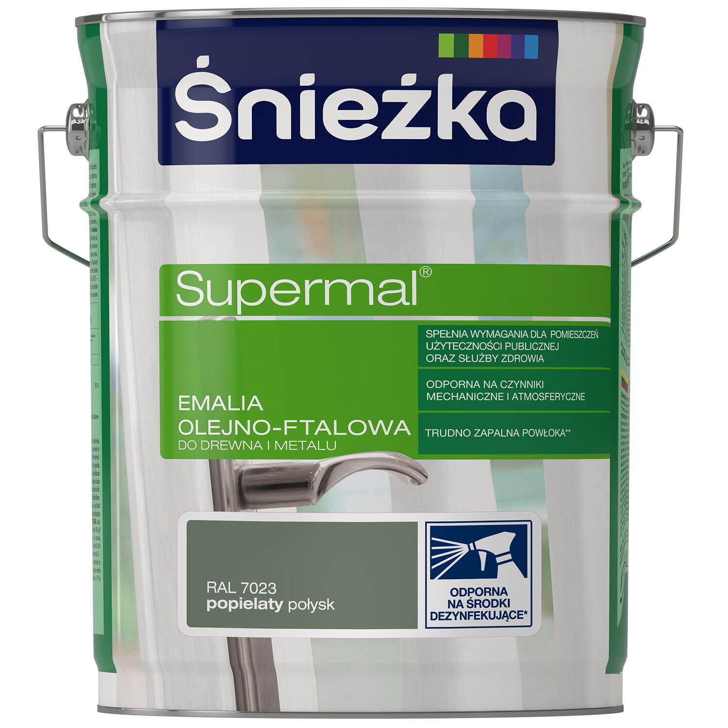 Emalia olejno-ftalowa Śnieżka Supermal popielaty 5l - 2