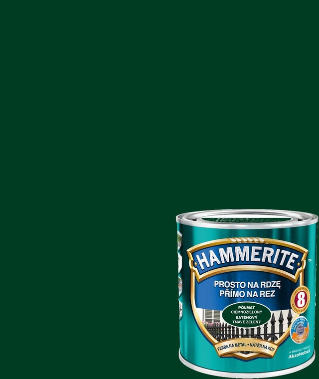 Farba antykorozyjna Hammerite ciemnozielony półmat 0,7l