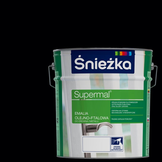 Emalia olejno-ftalowa Śnieżka Supermal czarny 10l