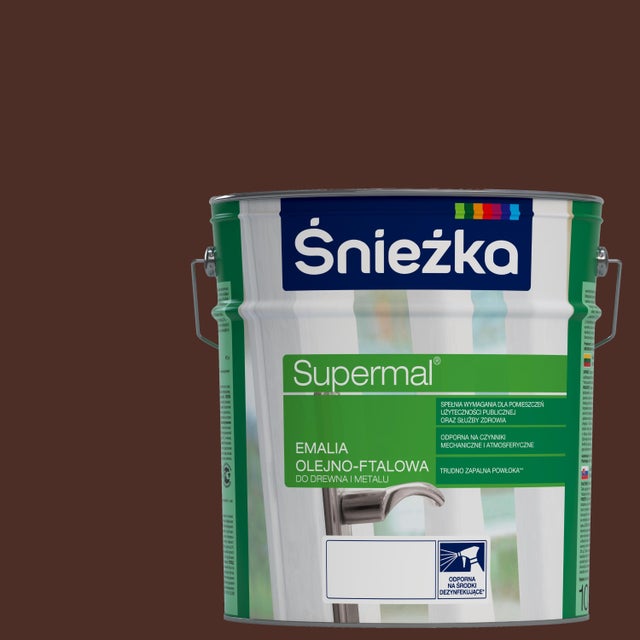 Emalia olejno-ftalowa Śnieżka Supermal brąz 10l