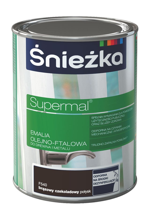 Emalia olejno-ftalowa Śnieżka Supermal brąz czekoladowy 10l