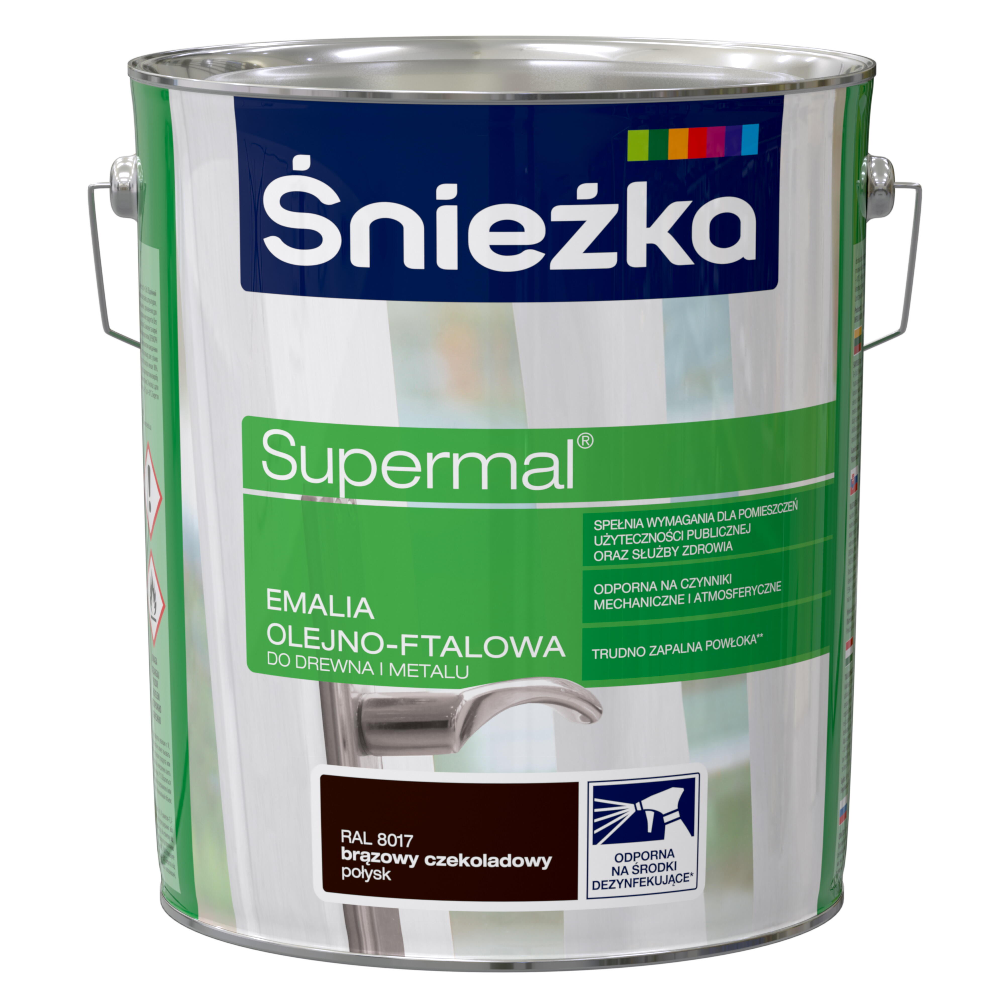 Emalia olejno-ftalowa Śnieżka Supermal brąz czekoladowy 10l - 2