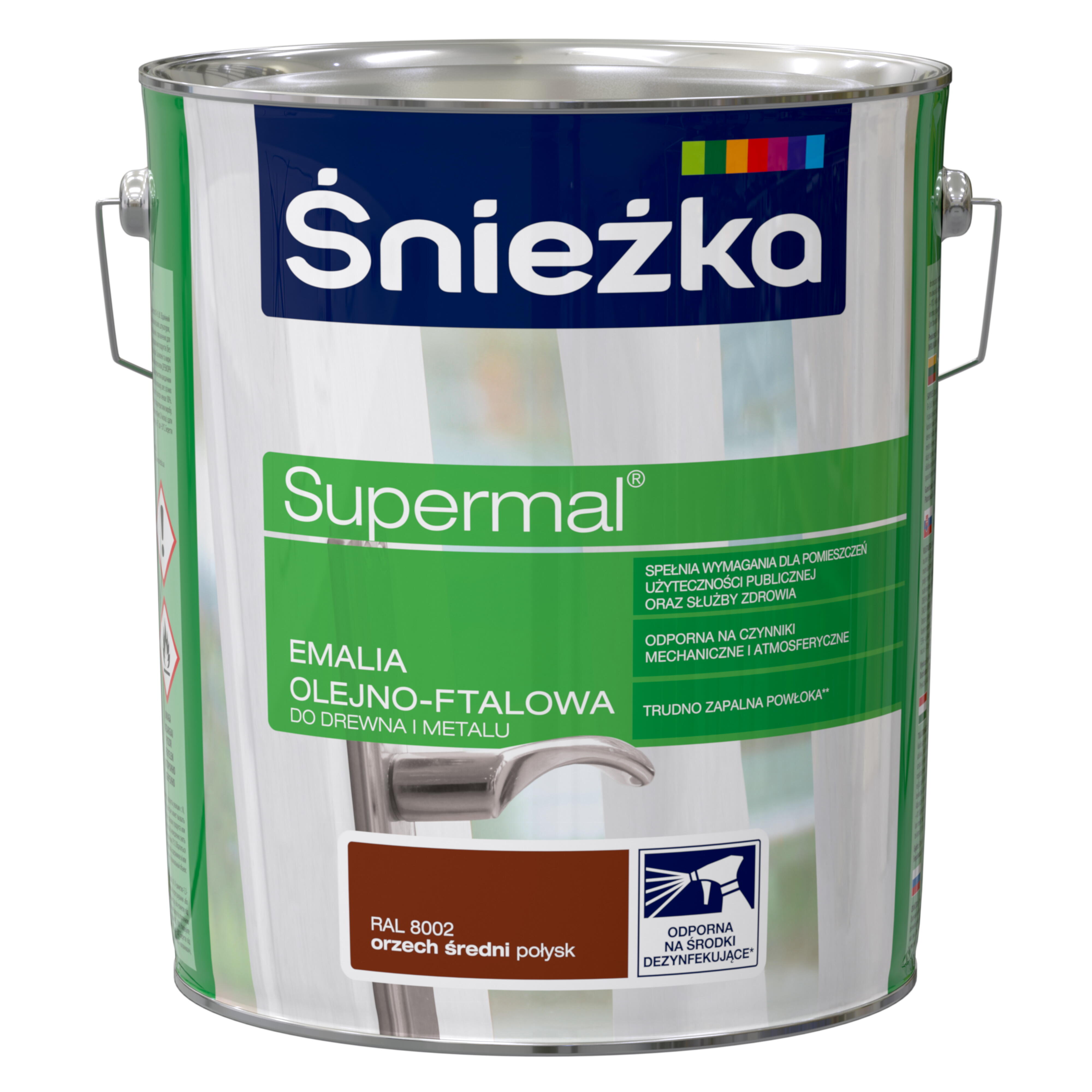 Emalia olejno-ftalowa Śnieżka Supermal orzech średni 10l - 2