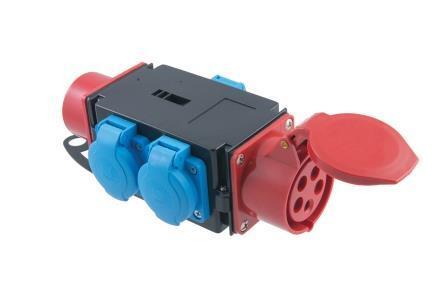Rozdzielnica R-BOX MINI 3 gniazdo i wtyk 16A 3P+N+Z 400V, 3x2P+Z 250V IP44 - 2