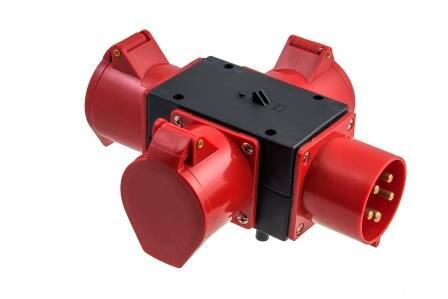 Rozdzielnica R-BOX MINI 1 wtyk + 3 gniazda 16A 3P+N+Z 400V IP44 - 2