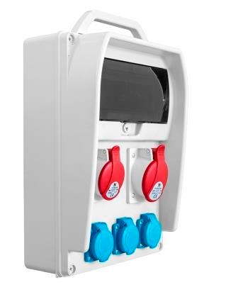 Rozdzielnica R-BOX 382R 16A 3P+N+Z 400V, 32A 3P+N+Z 400V, 3x250V, 11 modułów