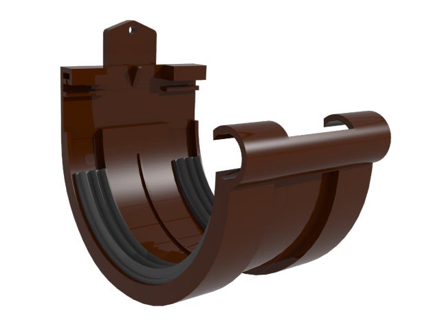 Złączka rynnowa G125, brązowa PVC Scala Plastics