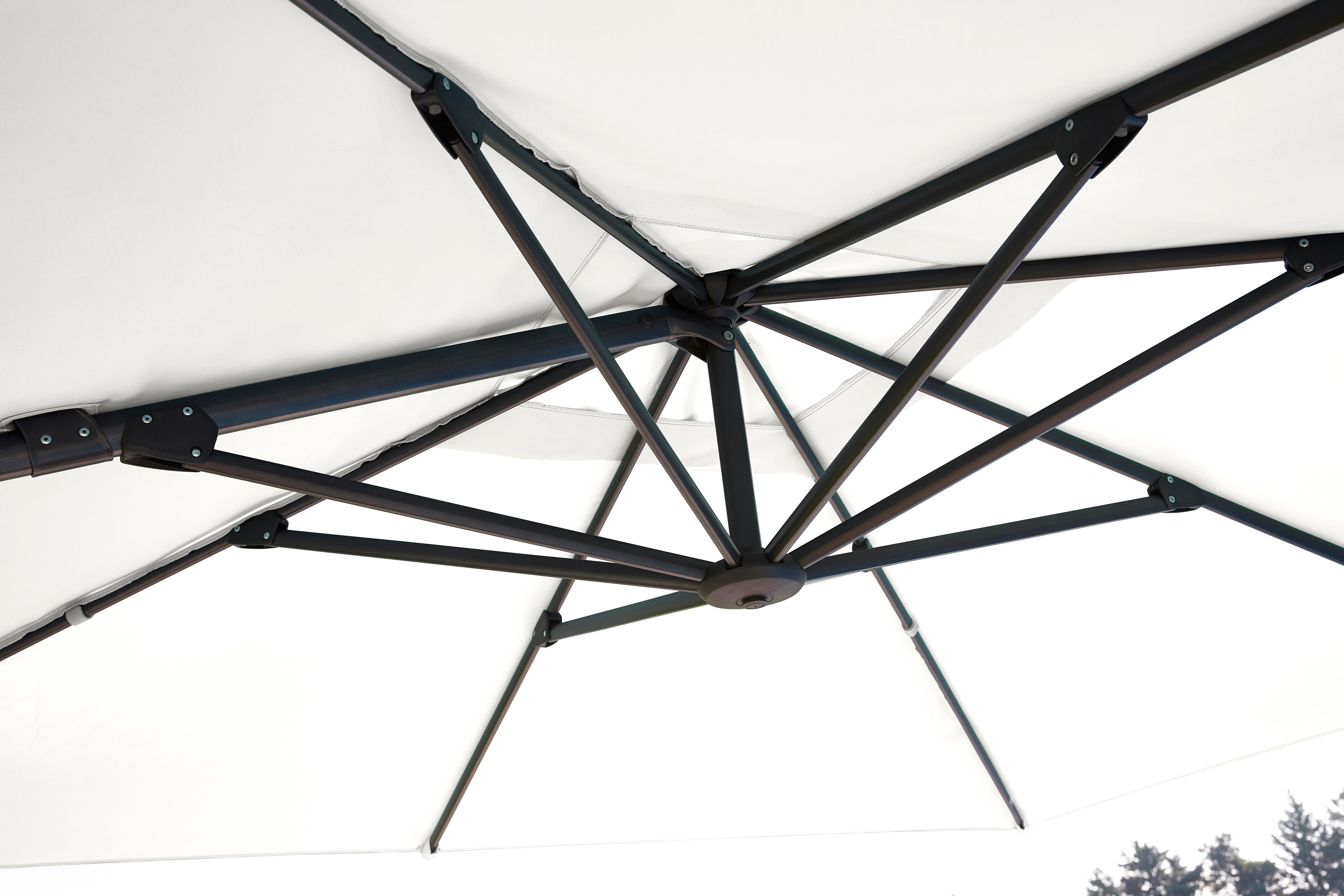 Ombrellone a palo laterale grigio Aura NATERIAL con telo quadrato bianco L 286 x P 286 x H 264 cm - 23