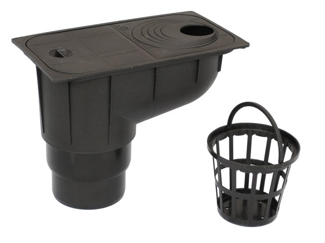 Osadnik rynnowy do rur spustowych, czarny polipropylen Scala Plastics