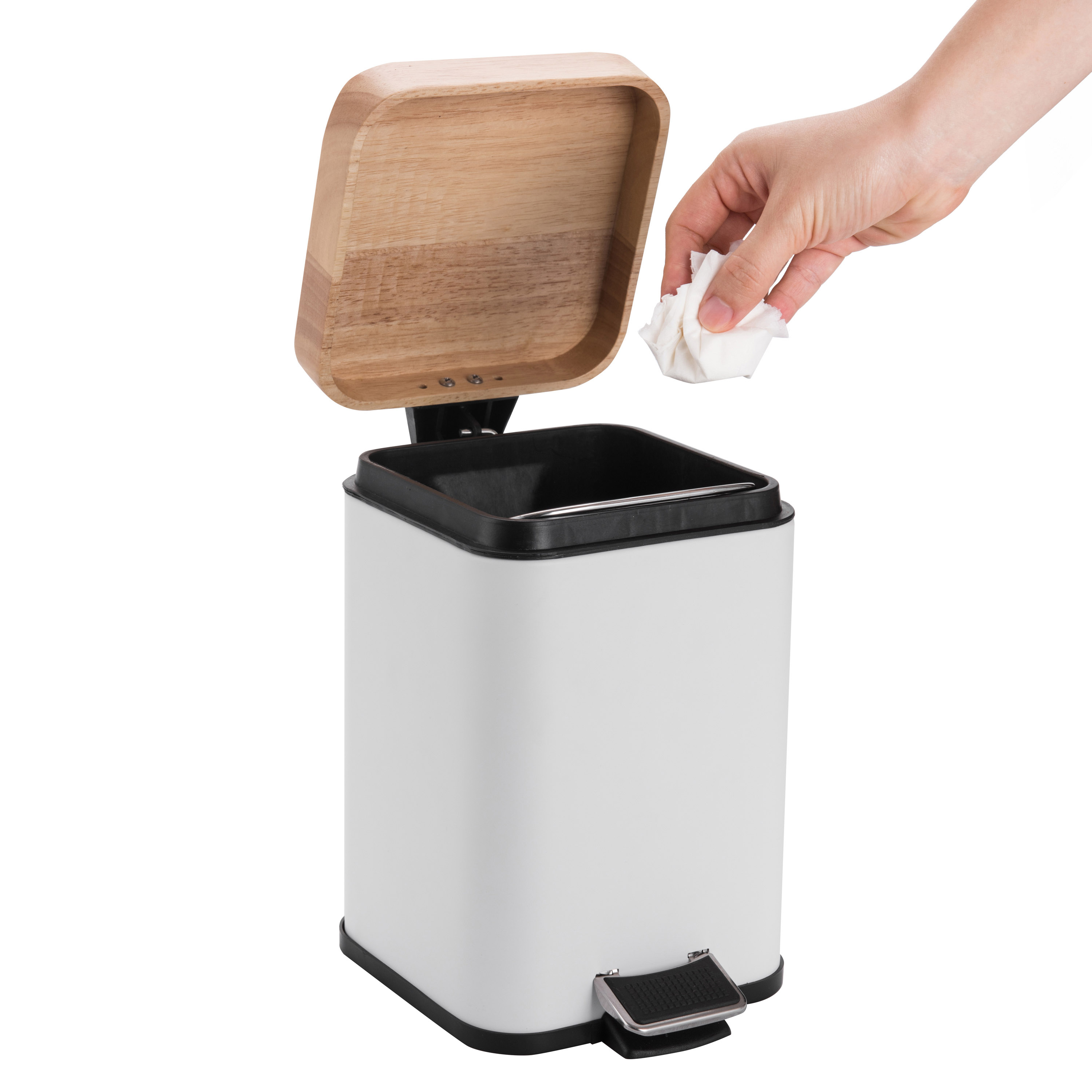 Poubelle de salle de bains 3 l blanc SENSEA - 8