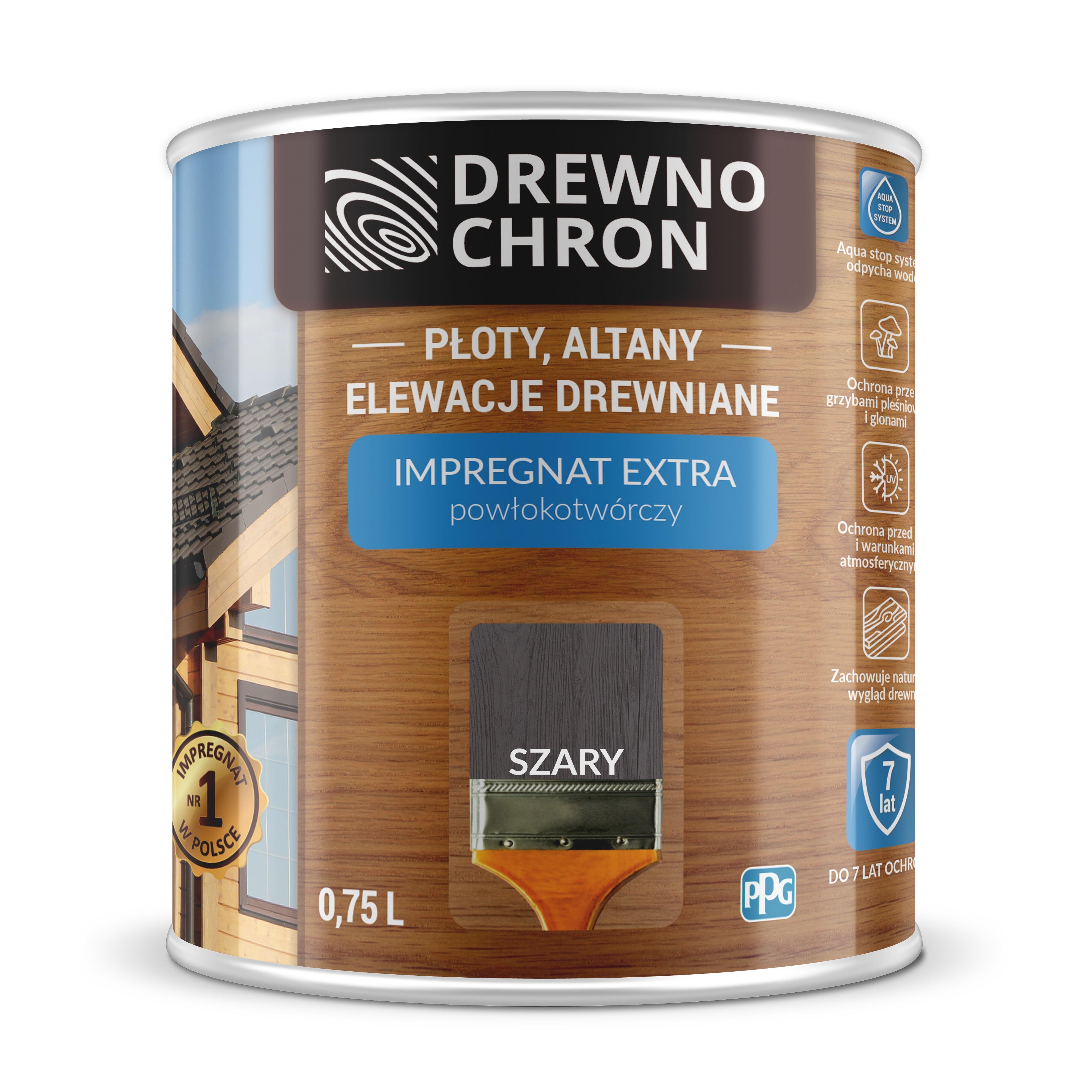 Impregnat Drewnochron Extra szary 0,75l - 2