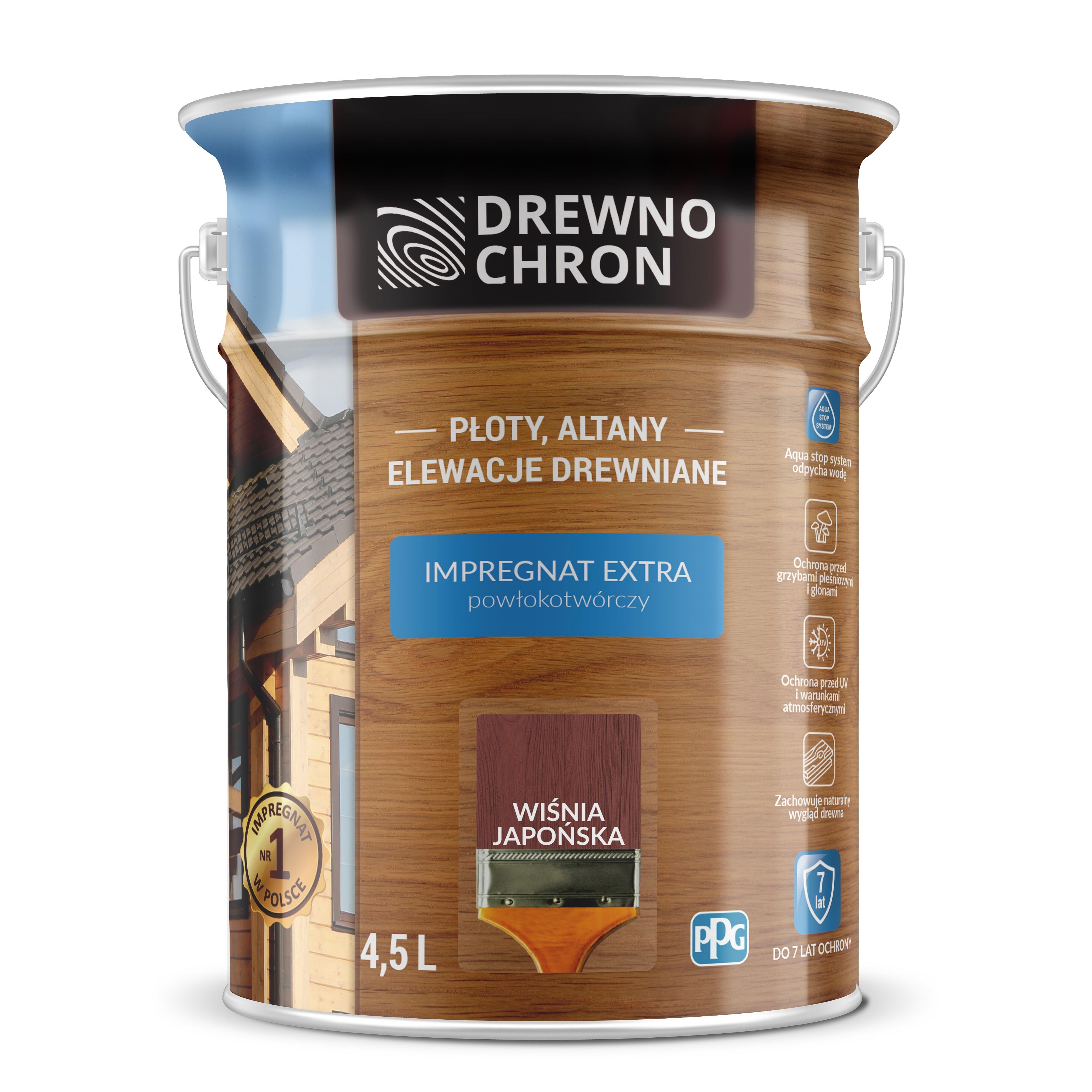 Impregnat Drewnochron Extra wiśnia japońska 4,5l - 2