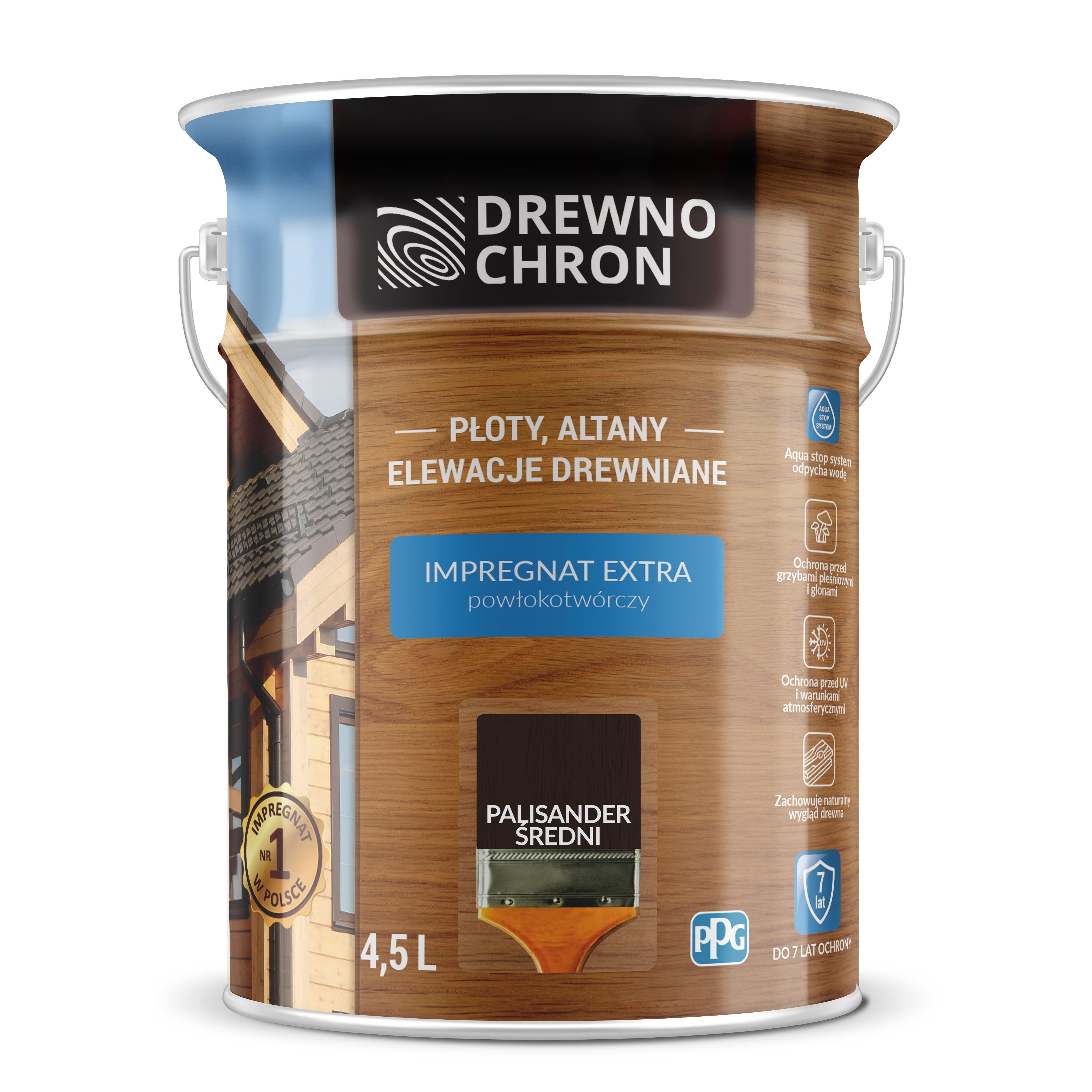 Impregnat Drewnochron Extra palisander średni 4,5l - 2