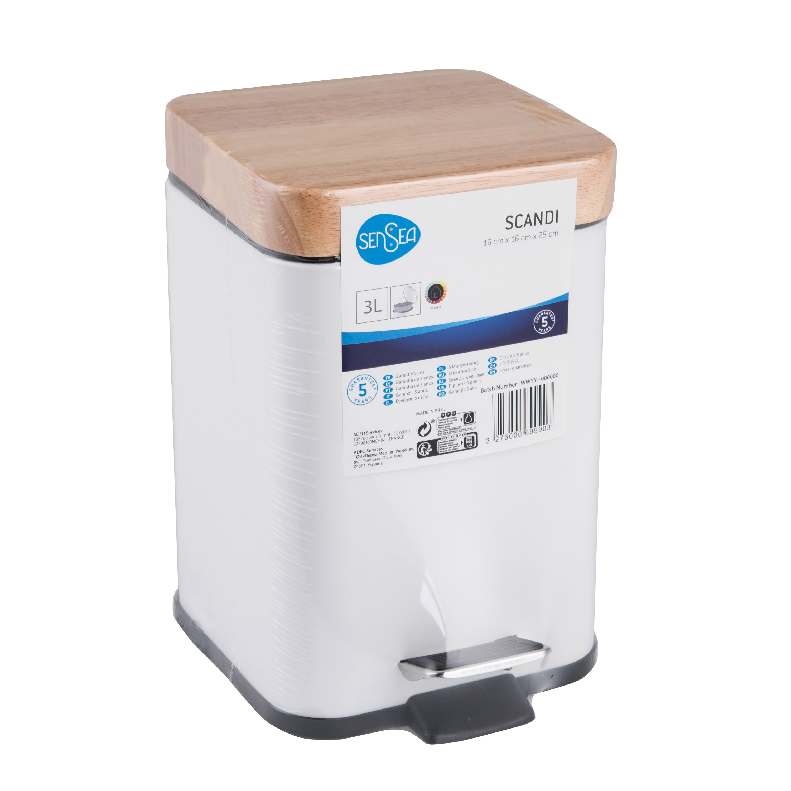 Poubelle de salle de bains 3 l blanc SENSEA - 9