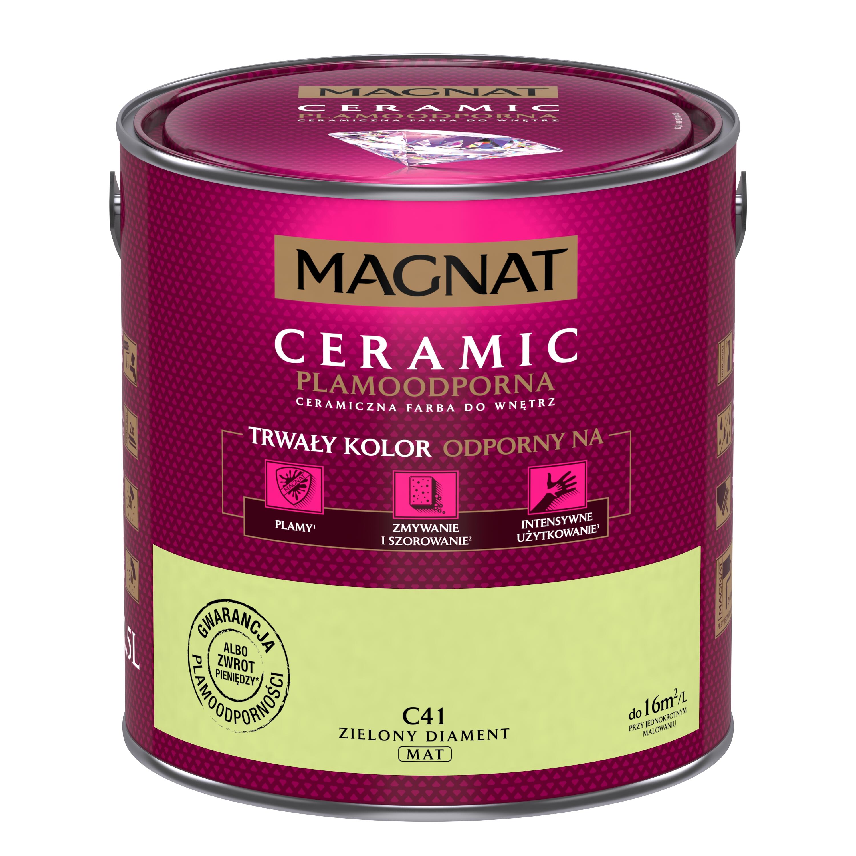 Farba Magnat Ceramic zielony diament 2,5l