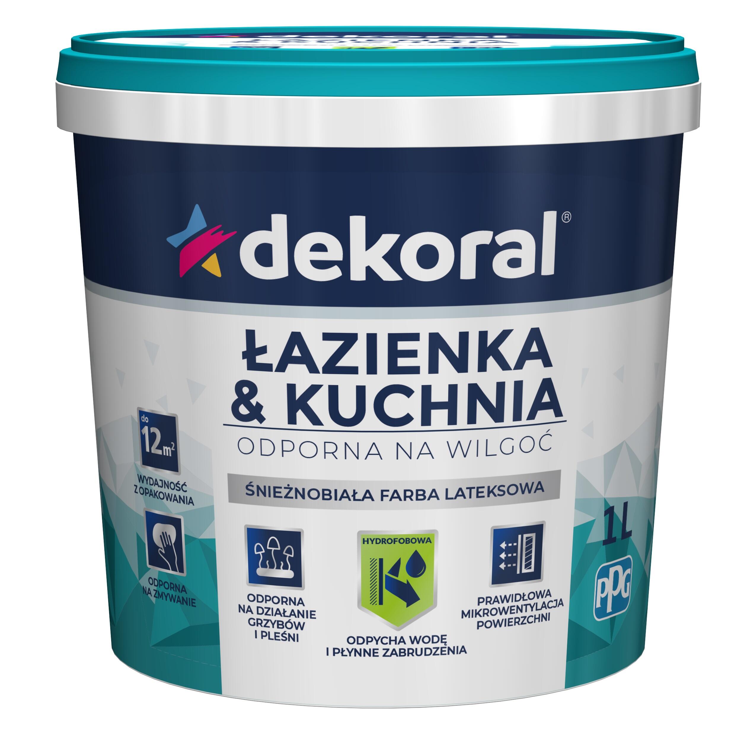 Farba Dekoral Łazienka & Kuchnia biała 1l - 2