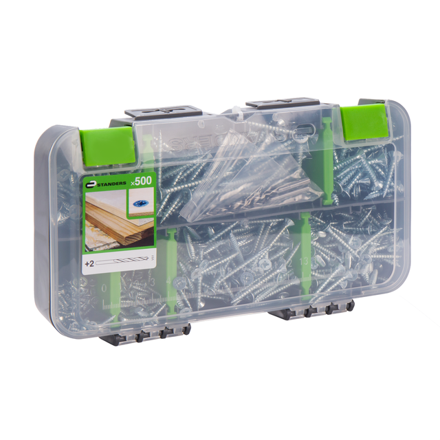 Lot de 500 vis argent V51 STANDERS L. multiples pozidriv tête fraisée