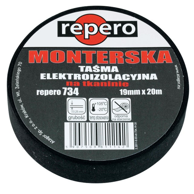 Taśma monterska Repero 734 19mm/25m parciana