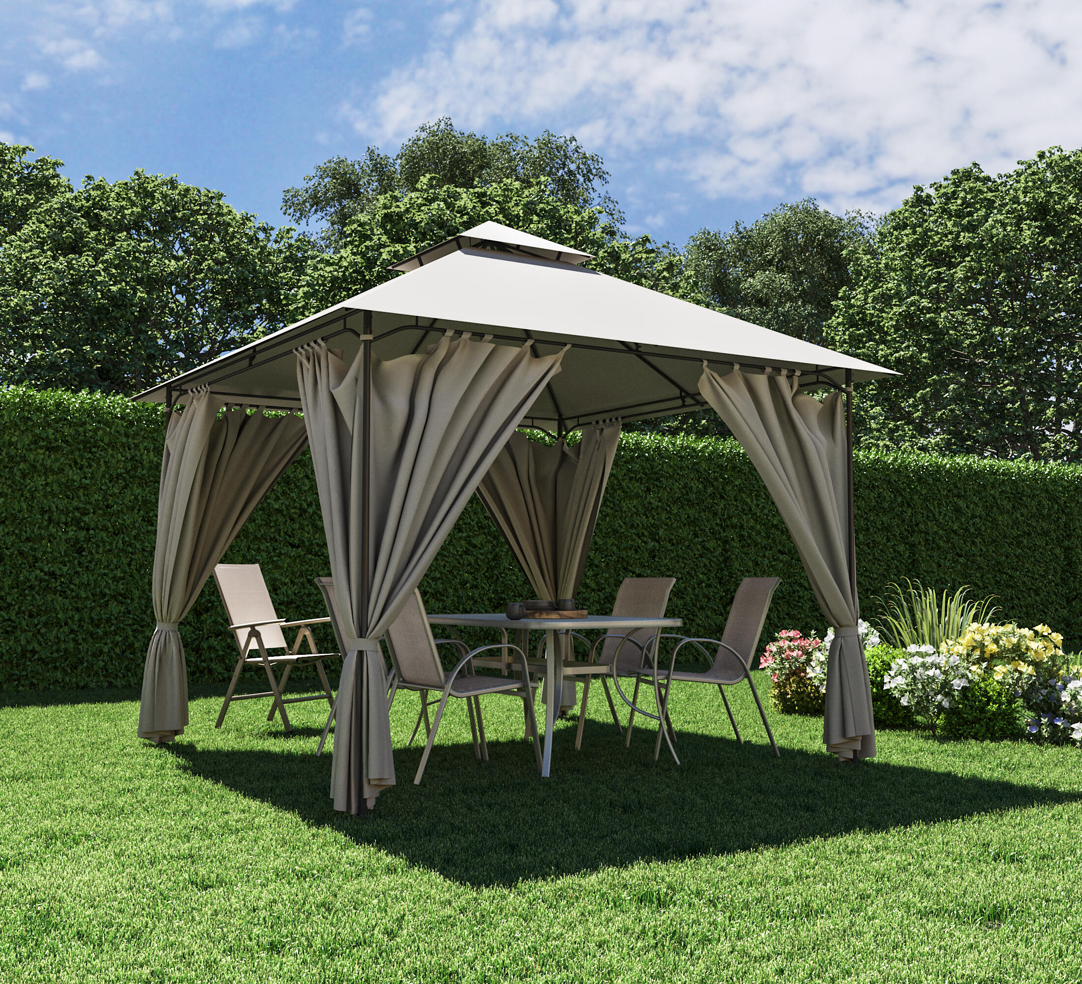 Pérgola de metal NATERIAL Oxis topo 301x280x301 cm | Leroy Merlin