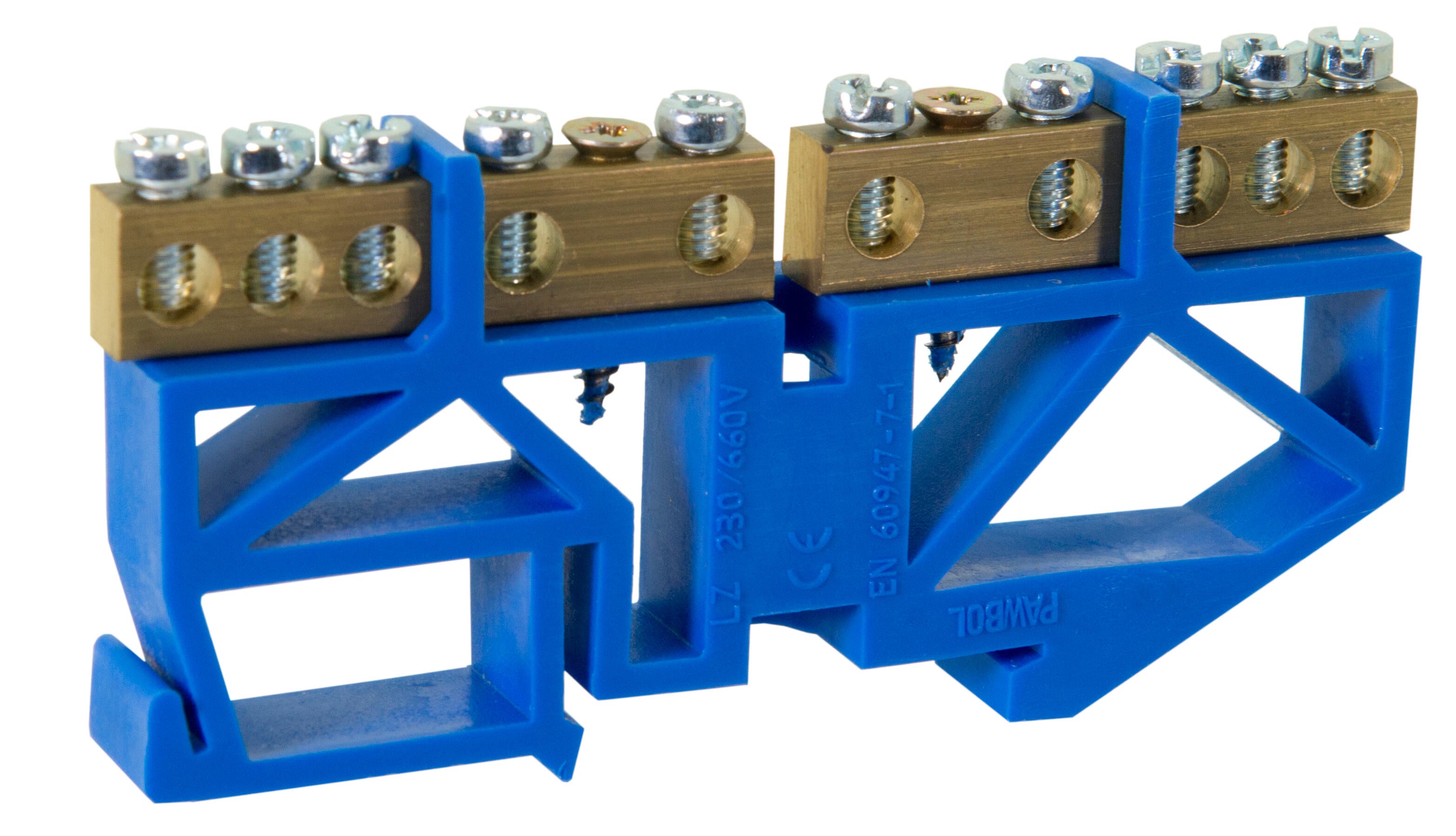 Listwa zaciskowa dzielona LZ 2x5 niebieska TH35 E.4134 Pawbol - 2