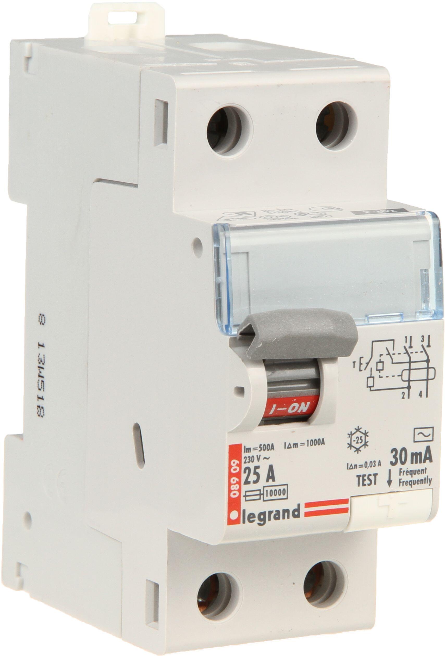 Wyłącznik różnicowoprądowy P302 2P 25A 30mA AC TX3 411509 Legrand - 2
