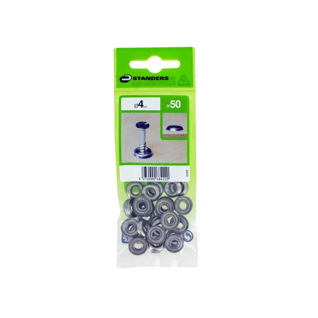 50 rondelles acier zingué D.4 mm STANDERS