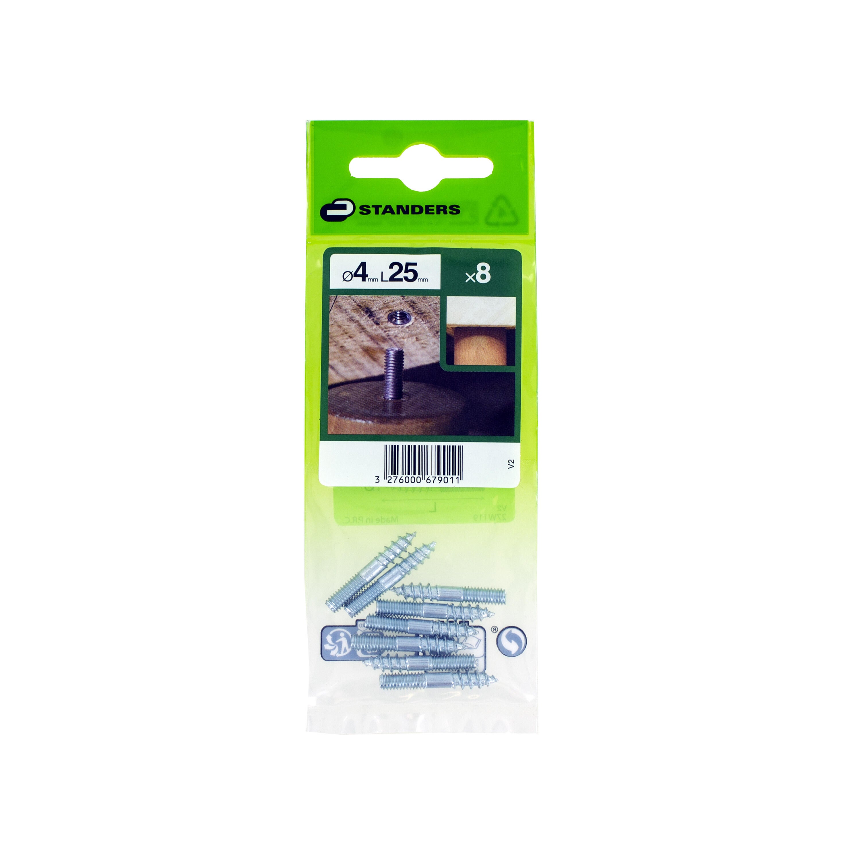 Vis double filetage métrique/métrique acier STANDERS, Diam.4 mm x L.2.5 ...