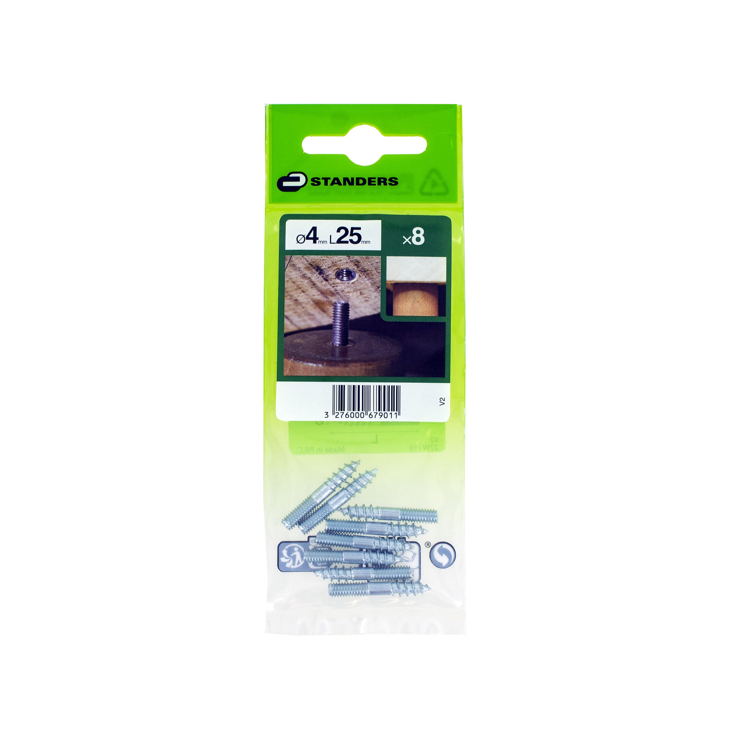 Vis double filetage métrique/métrique acier STANDERS, Diam.4 mm x L.2.5 ...