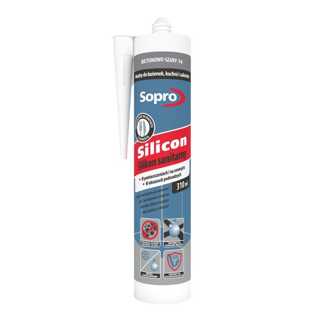 Silikon sanitarny Sopro 14 beton-szary 310 ml