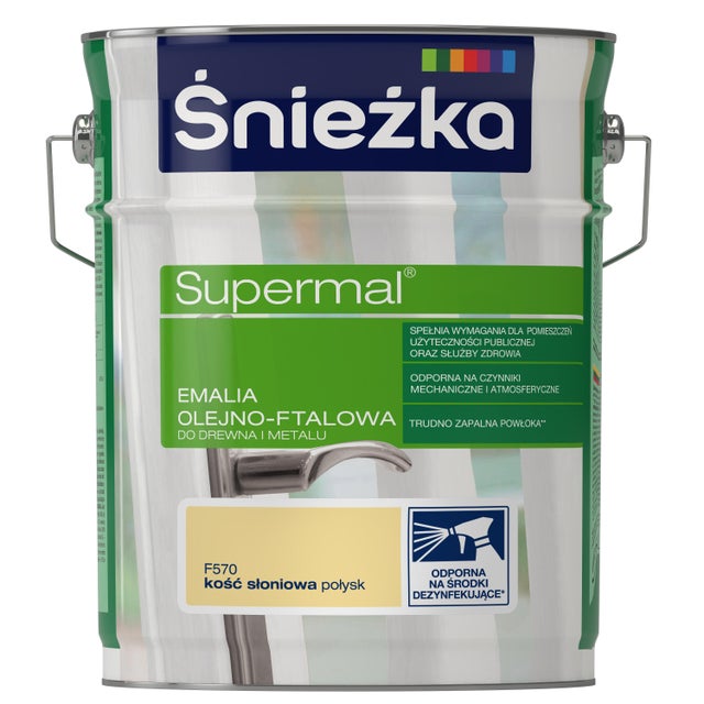 Emalia olejno-ftalowa Śnieżka Supermal kość słoniowa 5l