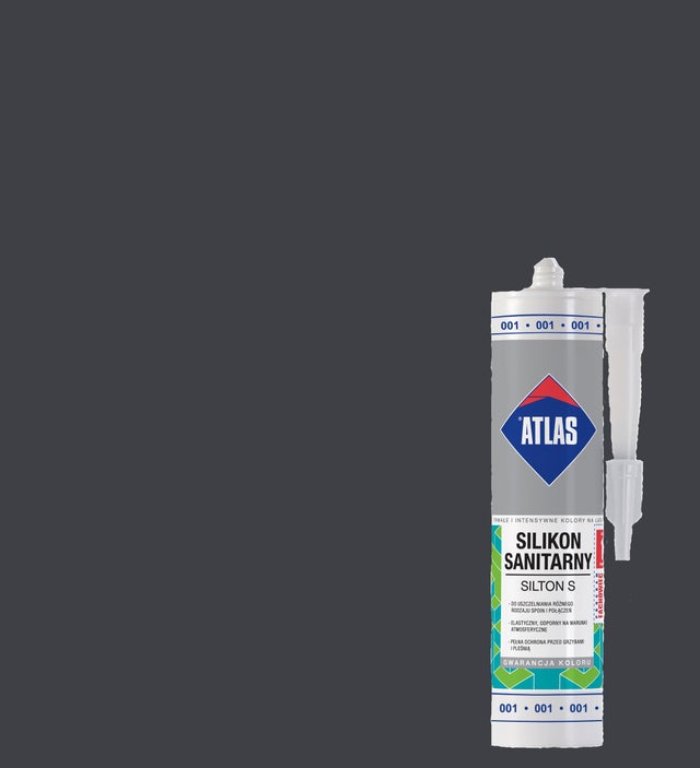 Silikon sanitarny Atlas 036 ciemnoszary 280 ml