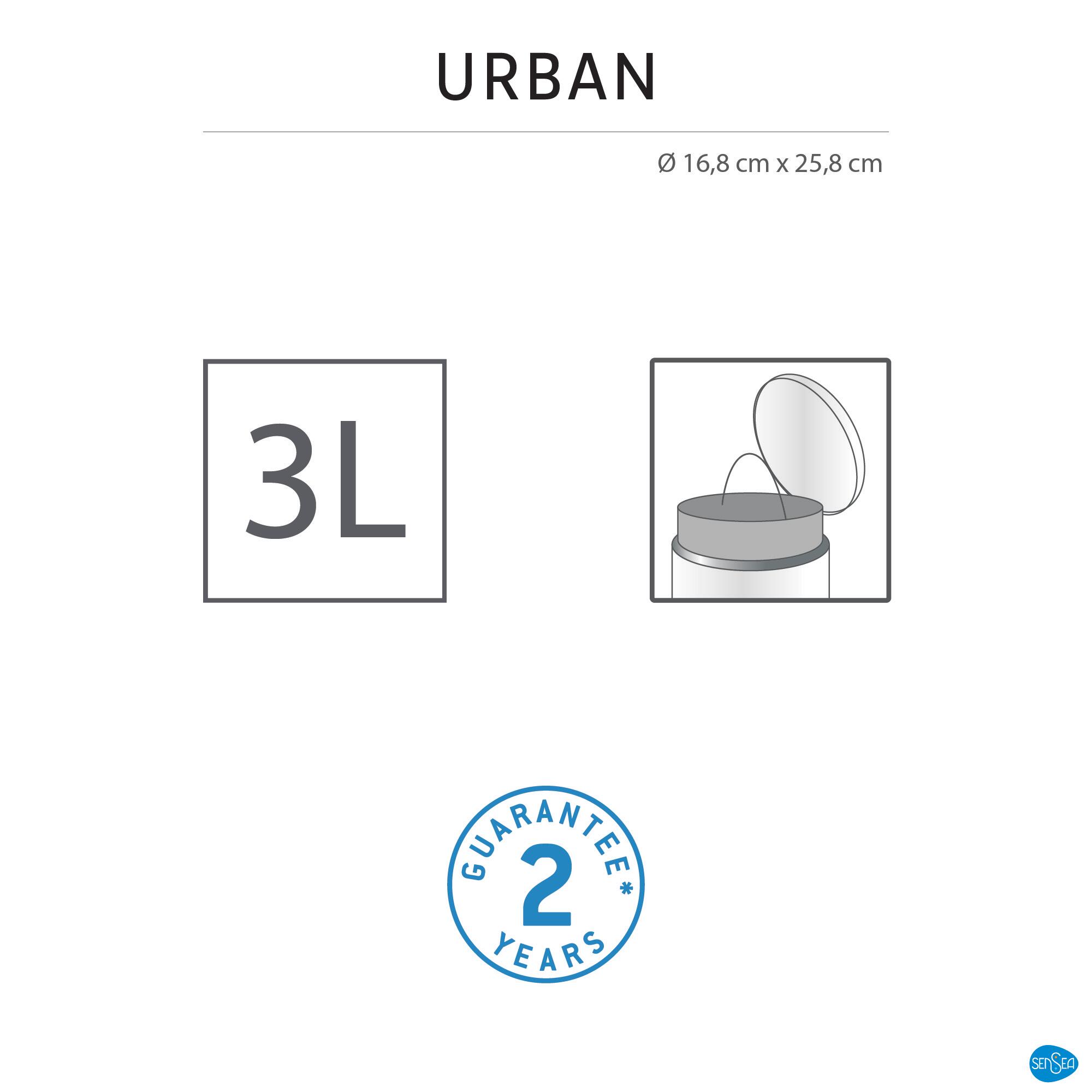 Łazienkowy kosz na śmieci URBAN 3L SENSEA - 3