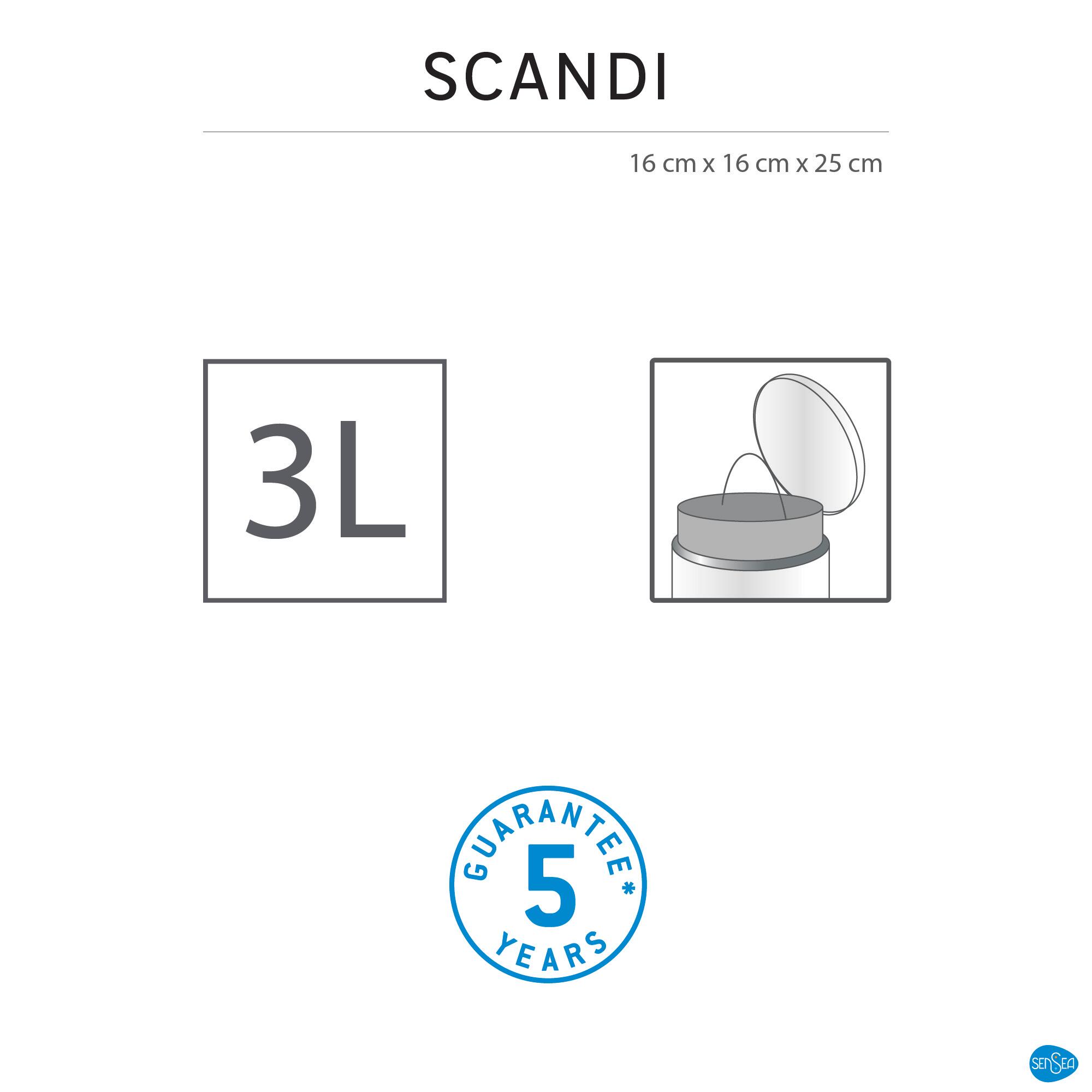 Balde do lixo SENSEA SCANDI 3L PRETO MATE - 8