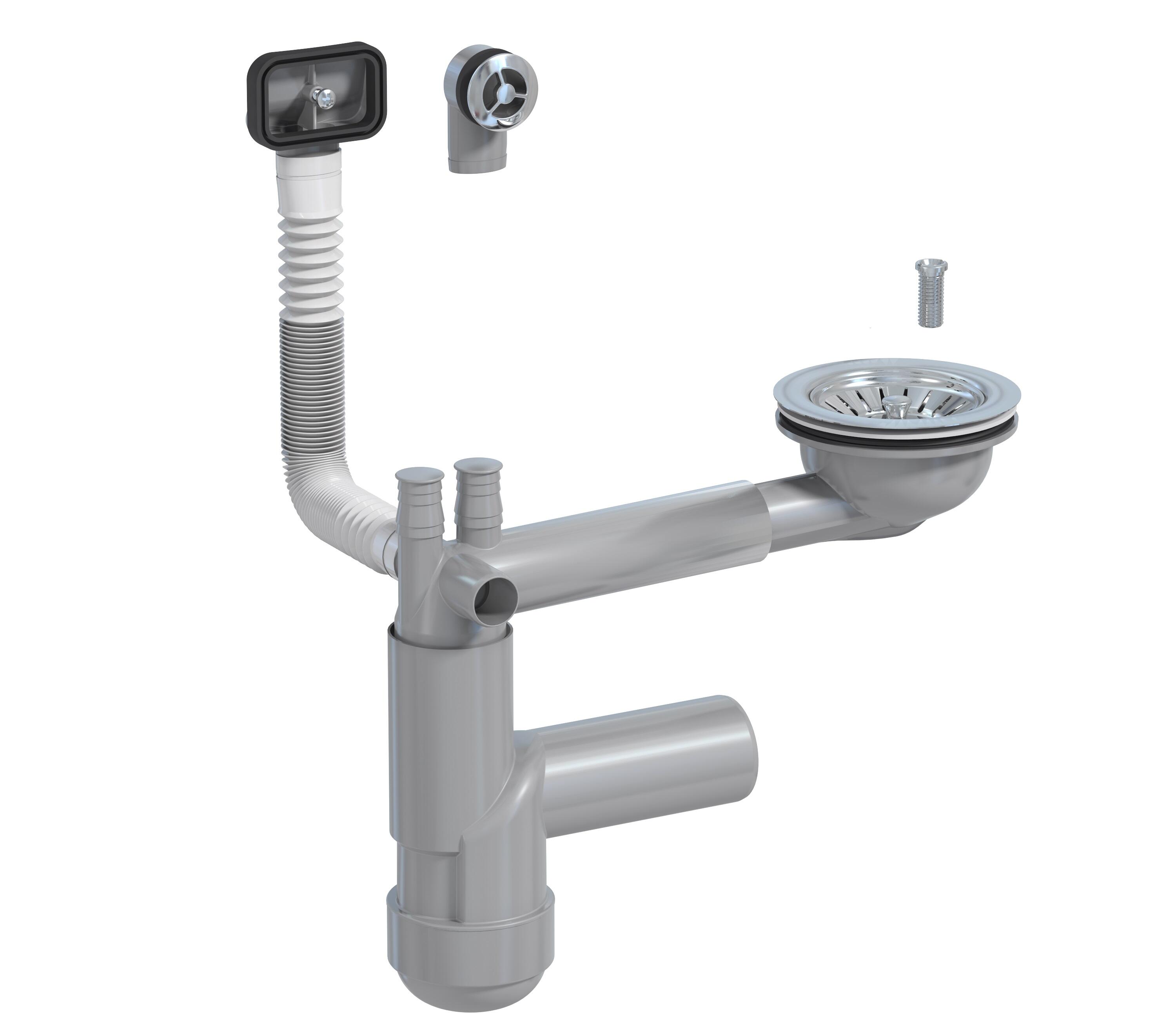Syfon zlewozmywakowy Flexloc Pro 1-komorowy 90 mm - 2
