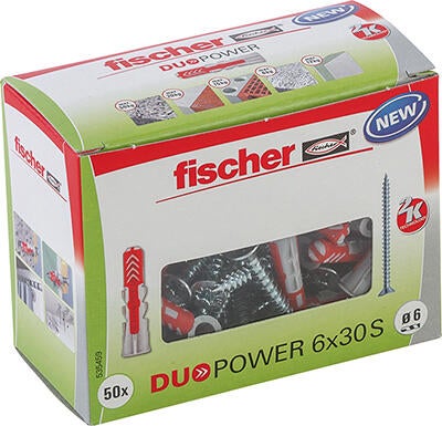 Kołek Duopower 6x30 z wkrętem 4.5x40 mm (50 szt.)