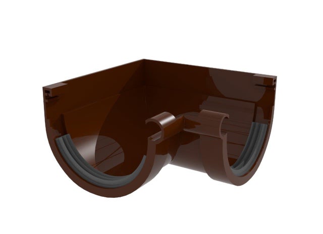 Łącznik kątowy wewnętrzny G80, brązowy PVC Scala Plastics