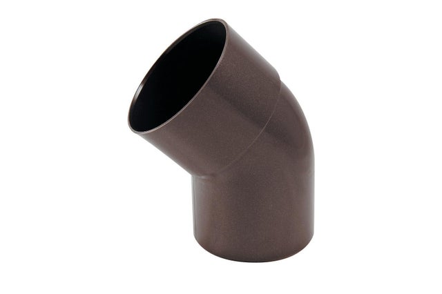 Kolano fi 50 mm, kąt 45°, brązowe PVC Scala Plastics
