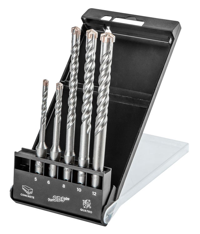 Zestaw wierteł do betonu 4-ostrzowych SDS-Plus GRAPHITE, 5 szt.