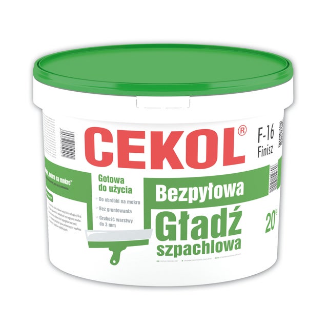 Gładź szpachlowa Cekol F-16 Finisz 5 kg, bezpyłowa